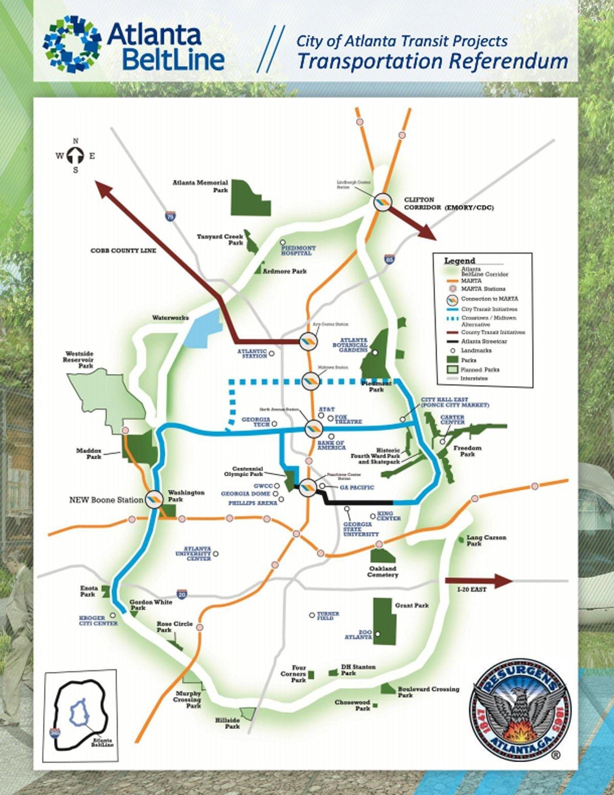 خريطة أتلانتا beltline