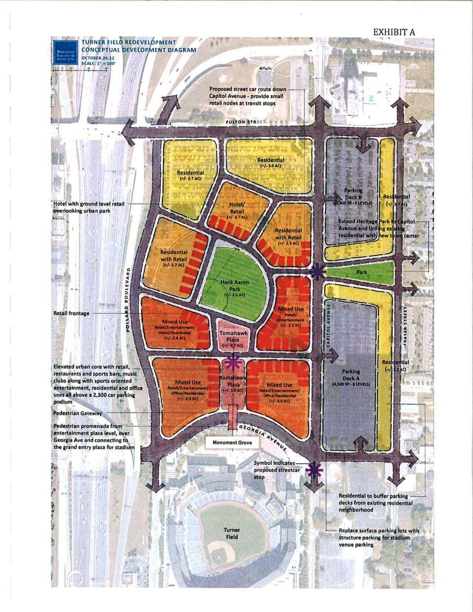خريطة من turner field وقوف السيارات