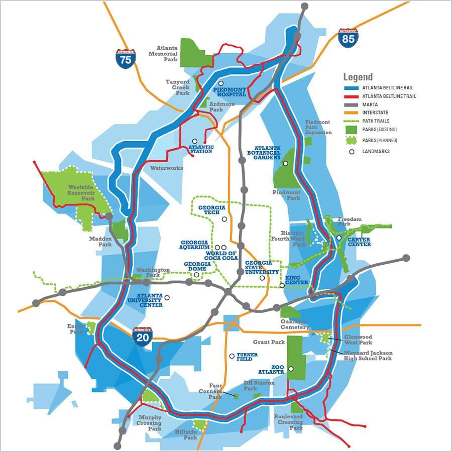 beltline أتلانتا خريطة