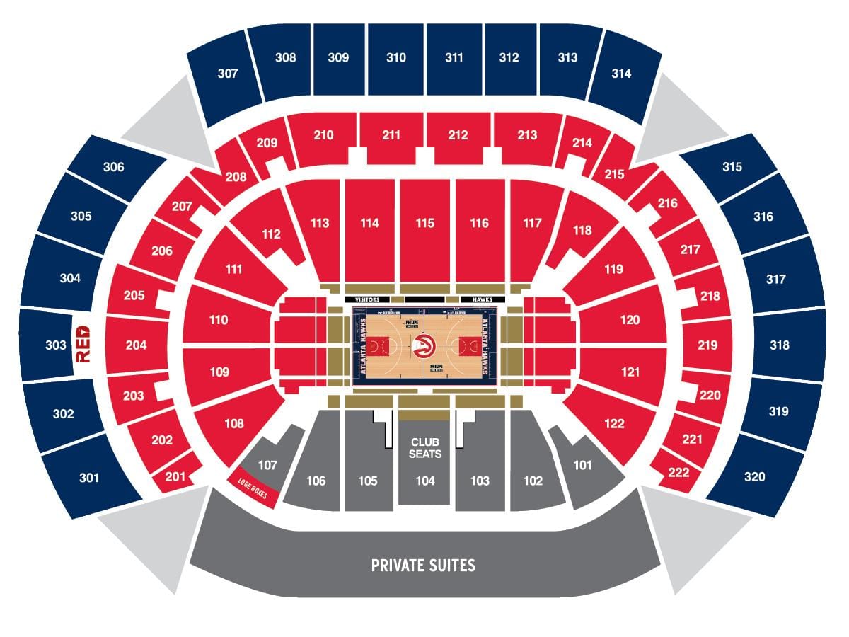 Philips arena مقعد خريطة