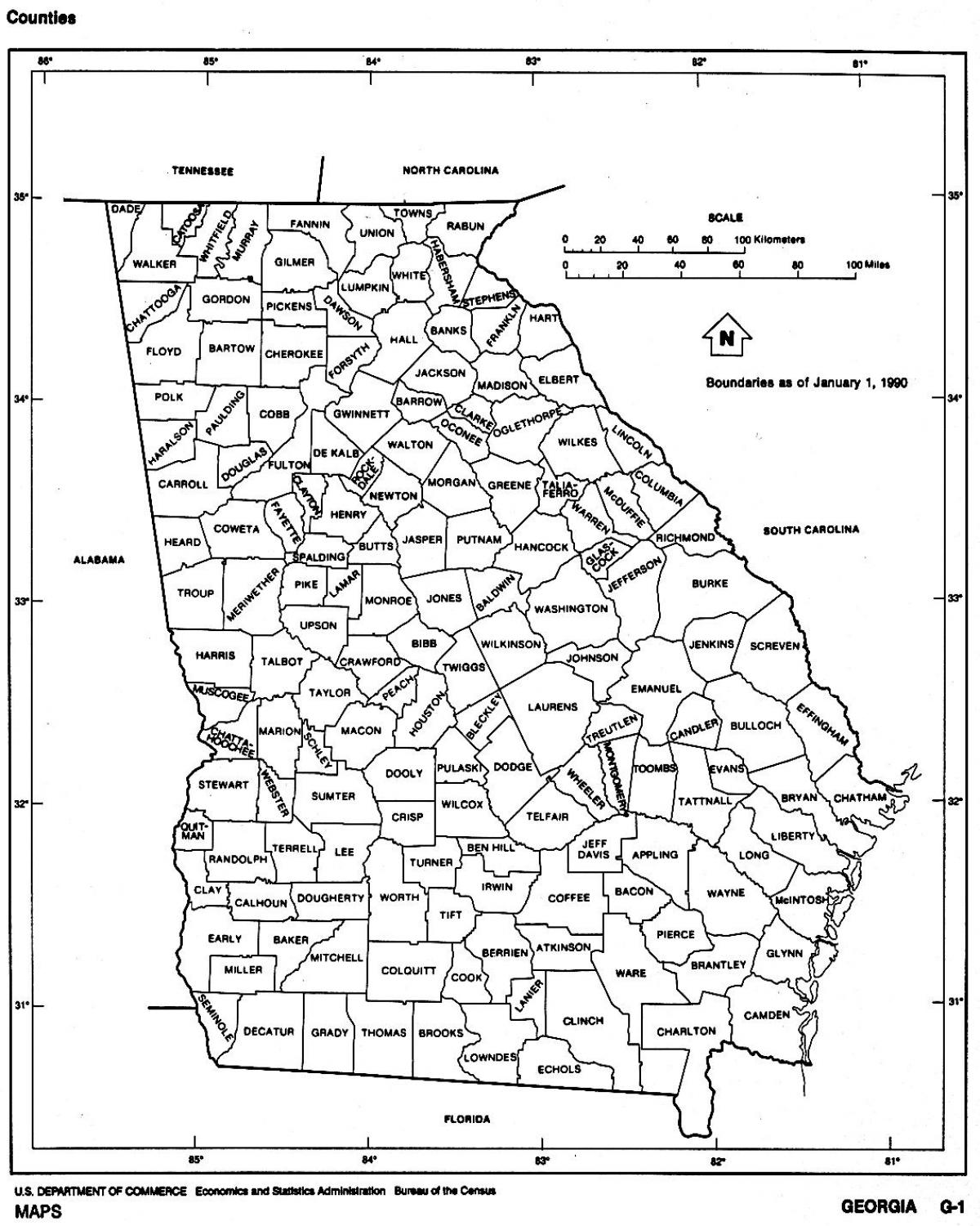 ولاية جورجيا خريطة