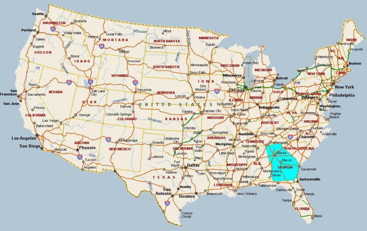 خريطة جورجيا الولايات المتحدة الأمريكية