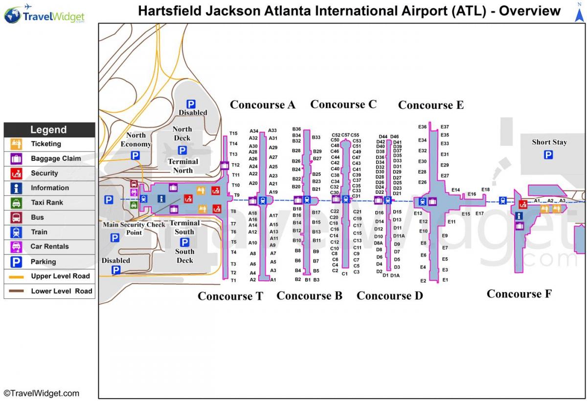 خريطة هارتسفيلد جاكسون مطار